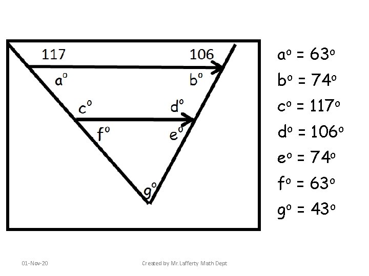 ao = 63 o bo = 74 o co = 117 o do =