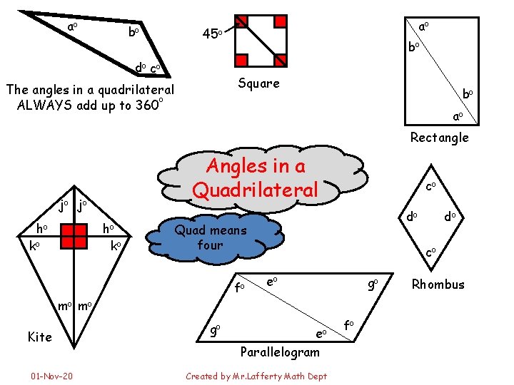 ao bo ao 45 o do c o bo Square The angles in a