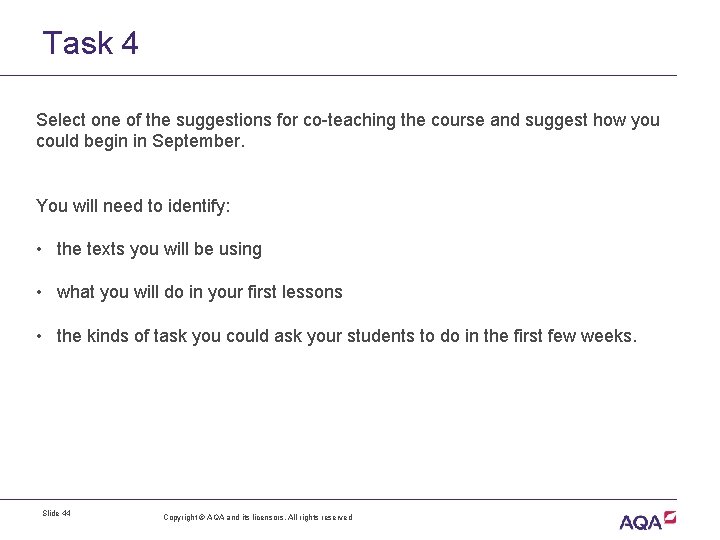 Task 4 Select one of the suggestions for co-teaching the course and suggest how