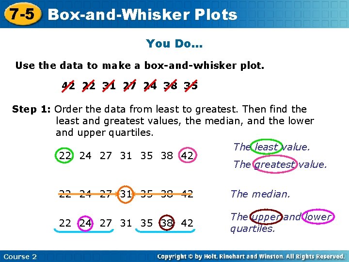 9 -3 7 -5 Box-and-Whisker Histograms and Box. Plots You Do… Use the data