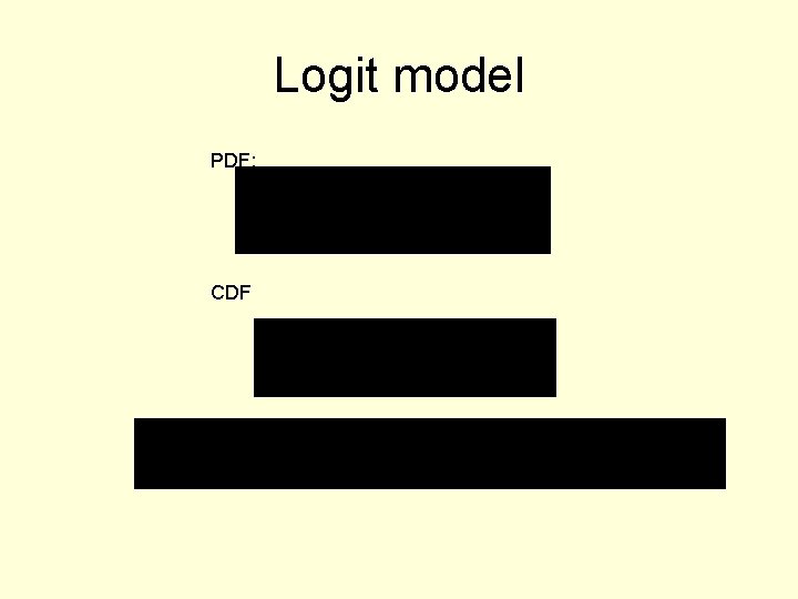 Logit model PDF: CDF 