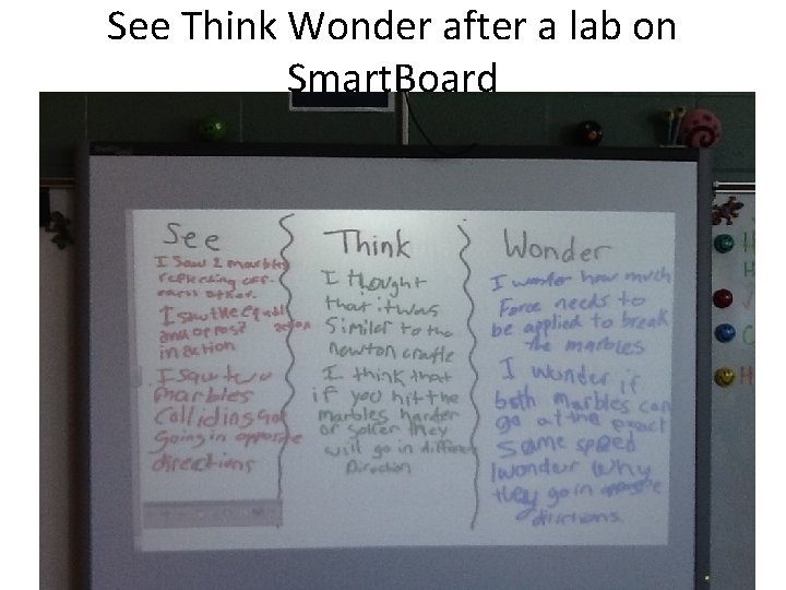 See Think Wonder after a lab on Smart. Board 