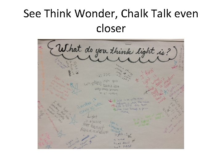 See Think Wonder, Chalk Talk even closer 