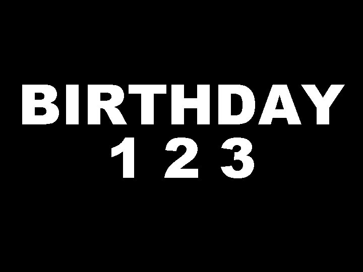 BIRTHDAY 123 