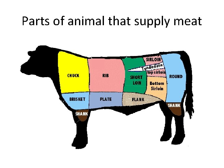 Parts of animal that supply meat 