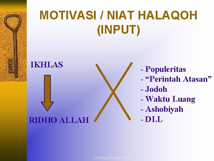 MOTIVASI / NIAT HALAQOH (INPUT) IKHLAS RIDHO ALLAH - Populeritas - “Perintah Atasan” -