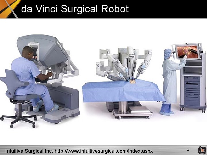 da Vinci Surgical Robot Intuitive Surgical Inc. http: //www. intuitivesurgical. com/index. aspx 4 