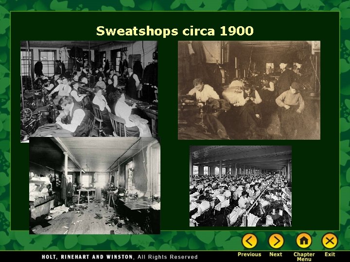 Sweatshops circa 1900 Sweatshops circa 1900