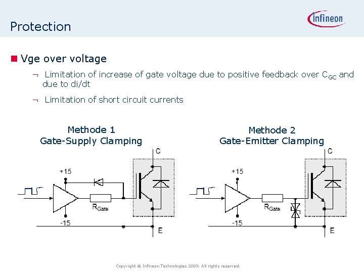 Protection n Vge over voltage ¬ Limitation of increase of gate voltage due to