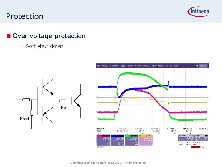 Protection n Over voltage protection ¬ Soft shut down Copyright © Infineon Technologies 2009.