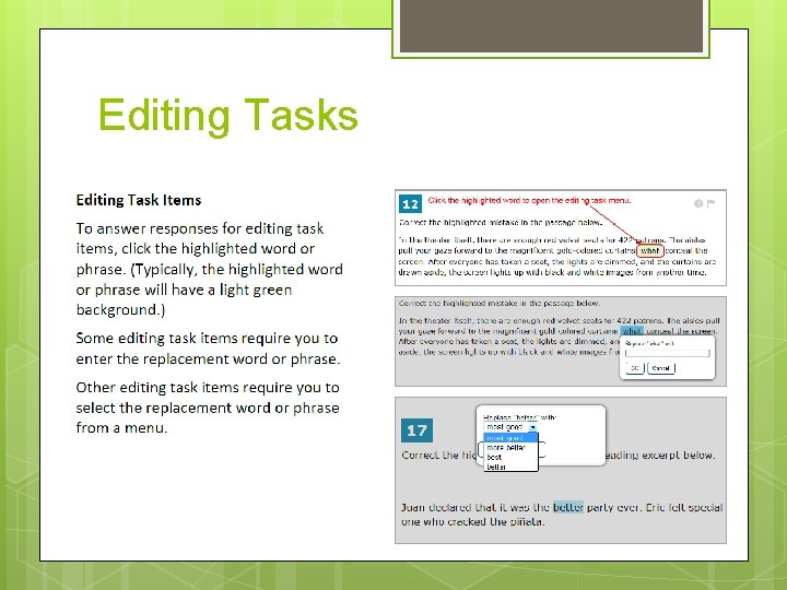 Editing Tasks 