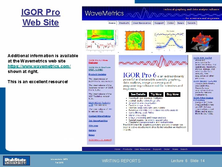 IGOR Pro Web Site Additional information is available at the Wavemetrics web site https: