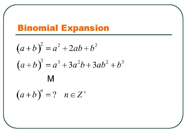 Binomial Expansion 