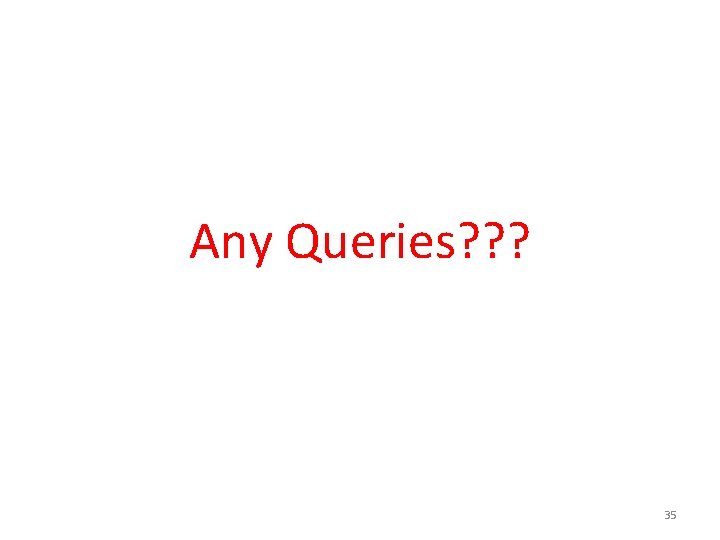 Any Queries? ? ? 35 