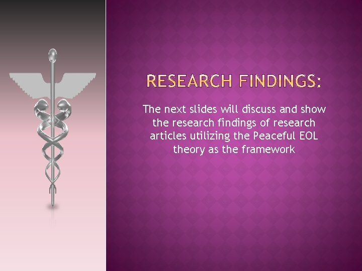 The next slides will discuss and show the research findings of research articles utilizing