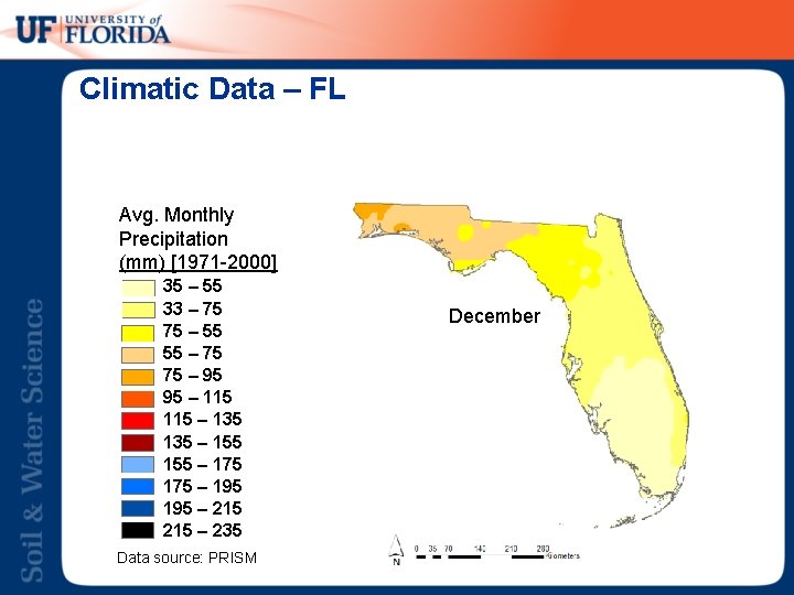 Climatic Data – FL Avg. Monthly Precipitation (mm) [1971 -2000] 35 – 55 33