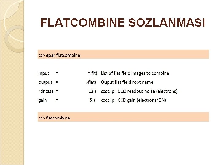 FLATCOMBINE SOZLANMASI 