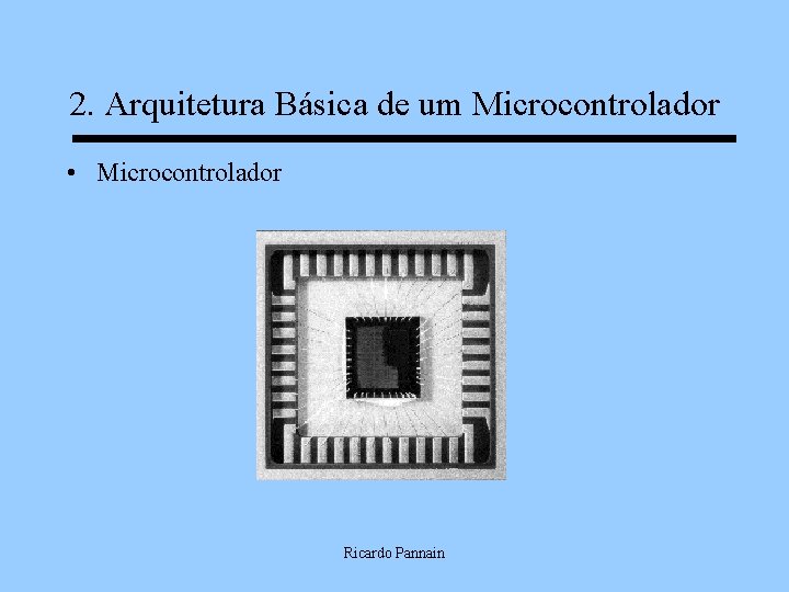 2. Arquitetura Básica de um Microcontrolador • Microcontrolador Ricardo Pannain 