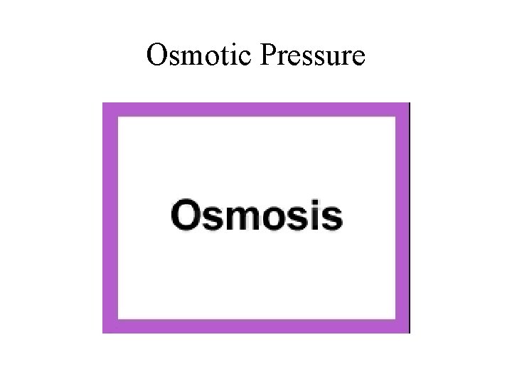Osmotic Pressure 