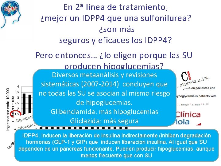 En 2ª línea de tratamiento, ¿mejor un IDPP 4 que una sulfonilurea? ¿son más