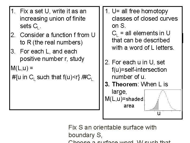 1. Fix a set U, write it as an increasing union of finite sets
