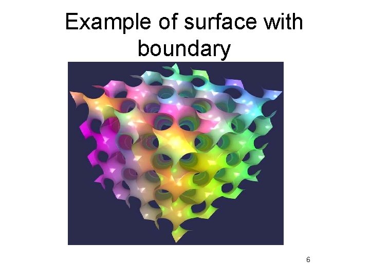 Example of surface with boundary 6 