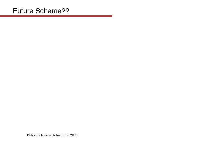 Future Scheme? ? ©Hitachi Research Institute, 2003 