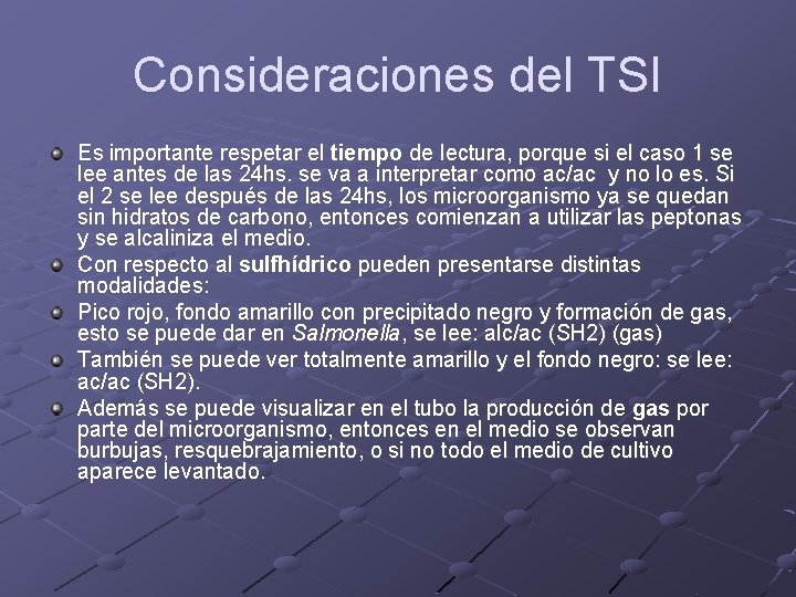 Consideraciones del TSI Es importante respetar el tiempo de lectura, porque si el caso