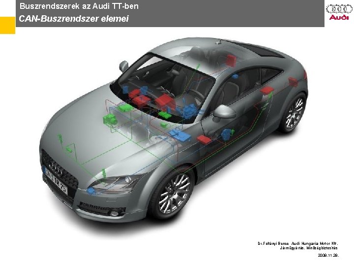 Buszrendszerek az Audi TT-ben CAN-Buszrendszer elemei Dr. Foltányi Bence Audi Hungaria Motor Kft. Járműgyártás,