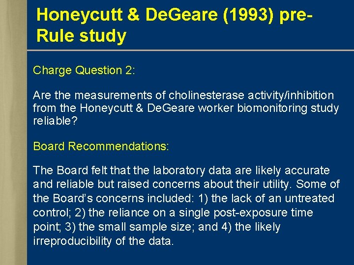 Honeycutt & De. Geare (1993) pre. Rule study Charge Question 2: Are the measurements