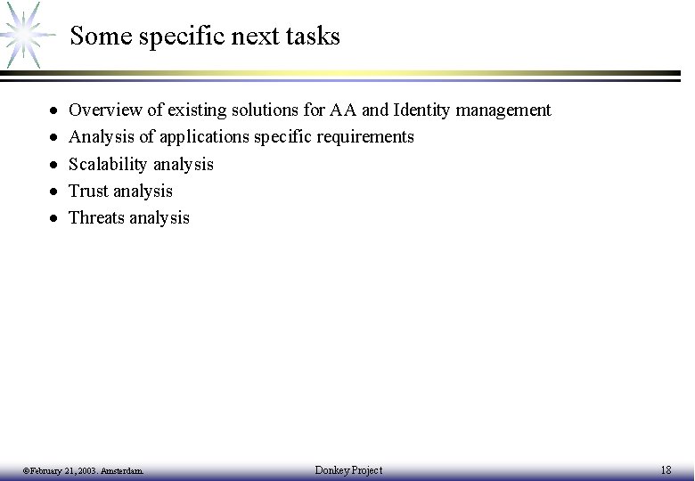 Some specific next tasks · · · Overview of existing solutions for AA and