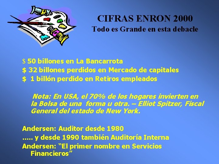 CIFRAS ENRON 2000 Todo es Grande en esta debacle $ 50 billones en La