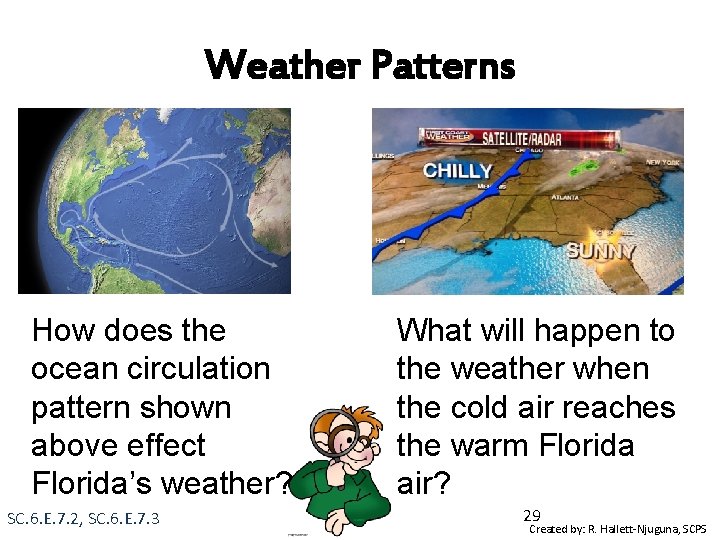 Weather Patterns How does the ocean circulation pattern shown above effect Florida’s weather? SC.