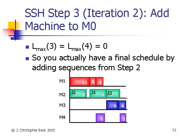 SSH Step 3 (Iteration 2): Add Machine to M 0 n n Lmax(3) =