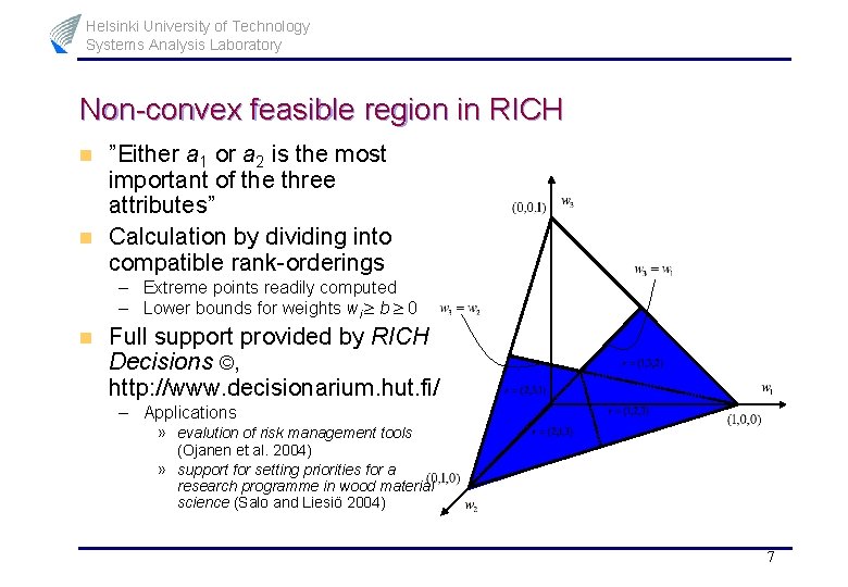 Helsinki University of Technology Systems Analysis Laboratory Non-convex feasible region in RICH n n