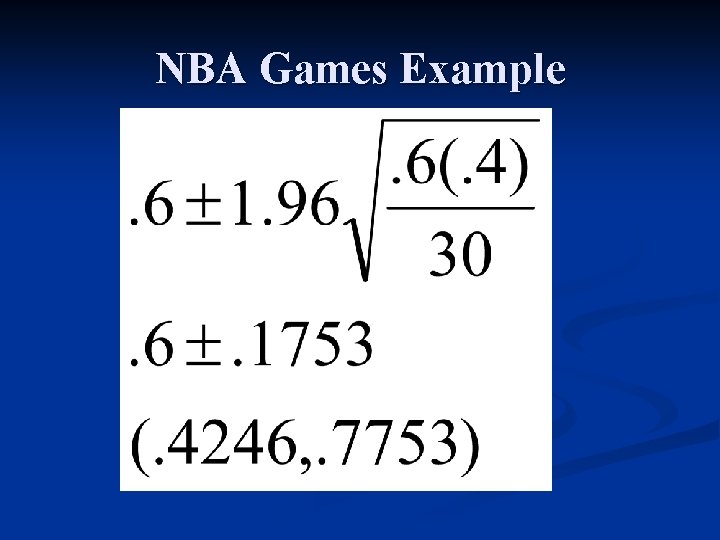 NBA Games Example 