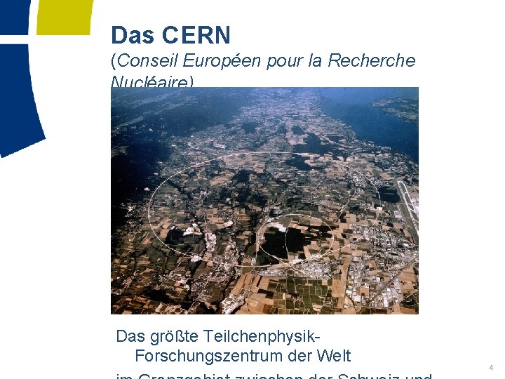 Das CERN (Conseil Européen pour la Recherche Nucléaire) Das größte Teilchenphysik. Forschungszentrum der Welt