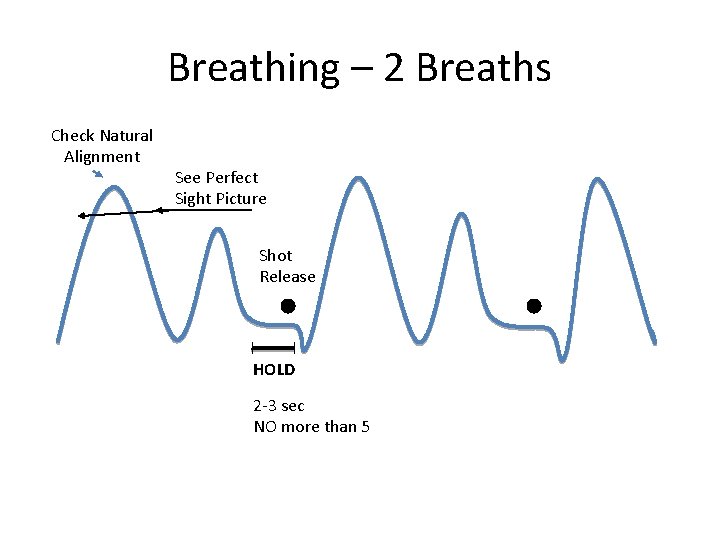 Breathing – 2 Breaths Check Natural Alignment See Perfect Sight Picture Shot Release HOLD