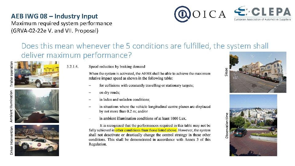 AEB IWG 08 – Industry Input Maximum required system performance (GRVA-02 -22 e V.