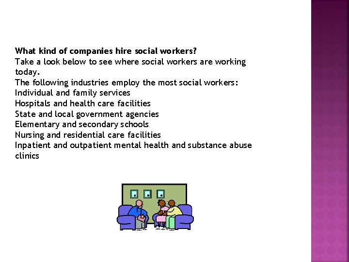 What kind of companies hire social workers? Take a look below to see where