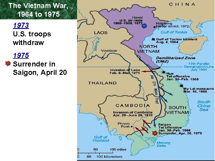 The Vietnam War, 1964 to 1975 1973 U. S. troops withdraw 1975 Surrender in