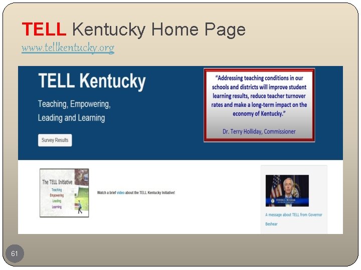 TELL Kentucky Home Page www. tellkentucky. org 61 