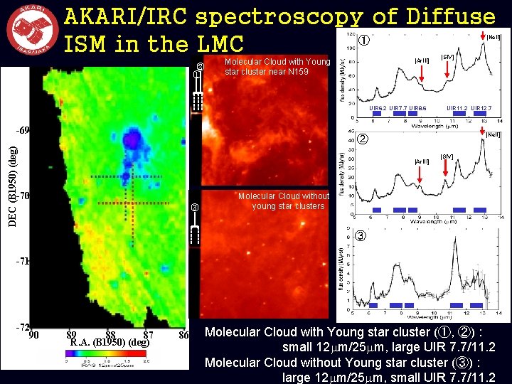 AKARI/IRC spectroscopy of Diffuse ① ISM in the LMC [Ne. II] ② ① Molecular