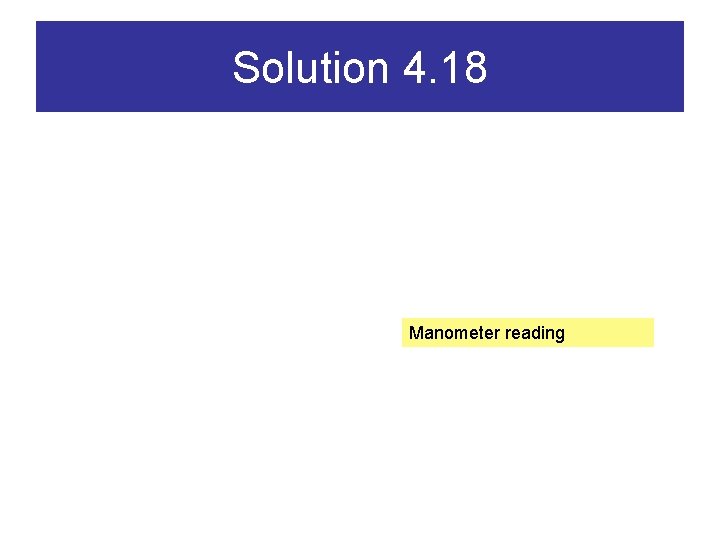 Solution 4. 18 Manometer reading 