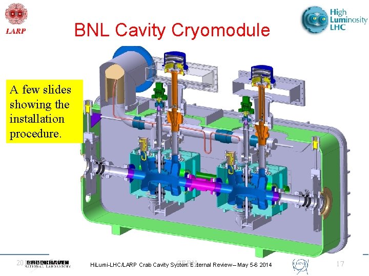 BNL Cavity Cryomodule A few slides showing the installation procedure. 2014 -04 -10 CERN