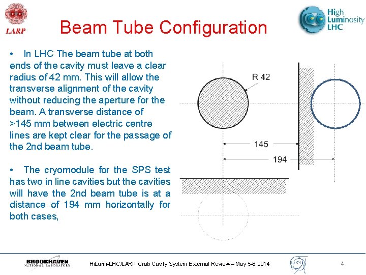 Beam Tube Configuration • In LHC The beam tube at both ends of the