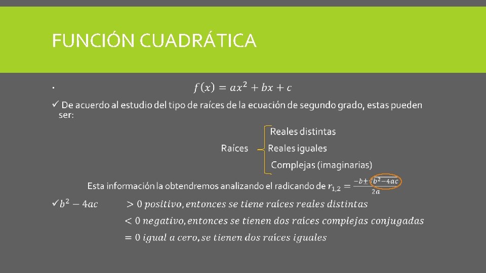 FUNCIÓN CUADRÁTICA 