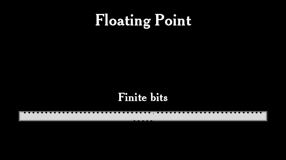 Floating Point Finite bits • • • • • • • • • •