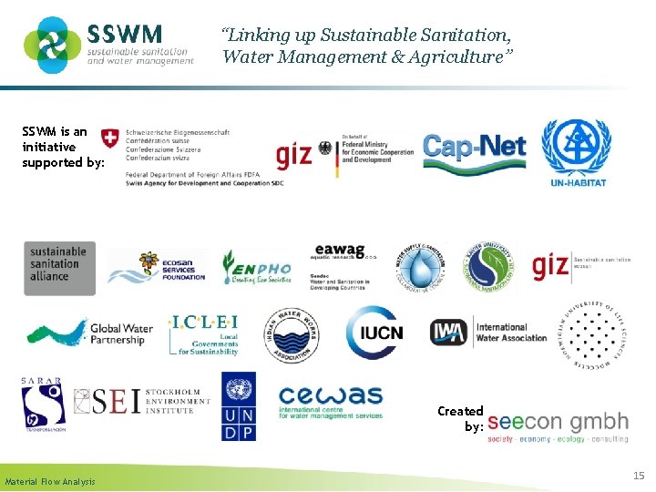 “Linking up Sustainable Sanitation, Water Management & Agriculture” SSWM is an initiative supported by: