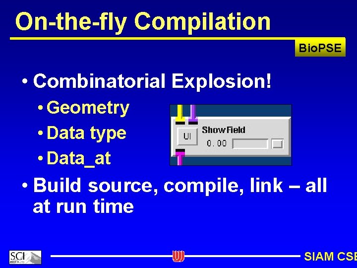 On-the-fly Compilation Bio. PSE • Combinatorial Explosion! • Geometry • Data type • Data_at